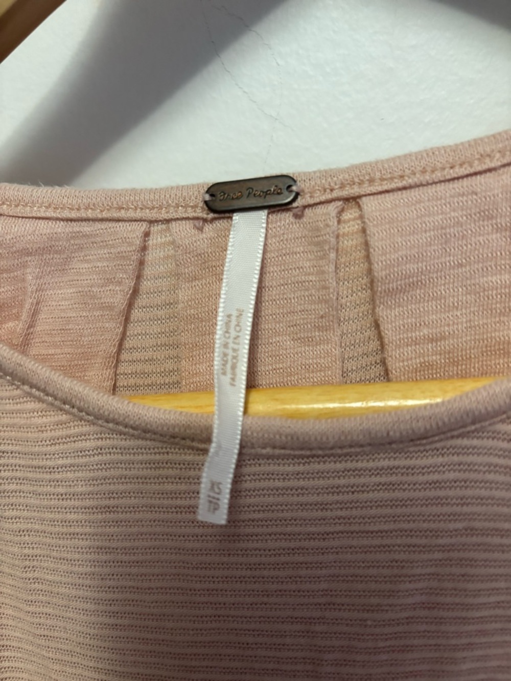 Free People Soft Blush Pink Balloon Sleeve Crew Sweater - Picture 4 of 4